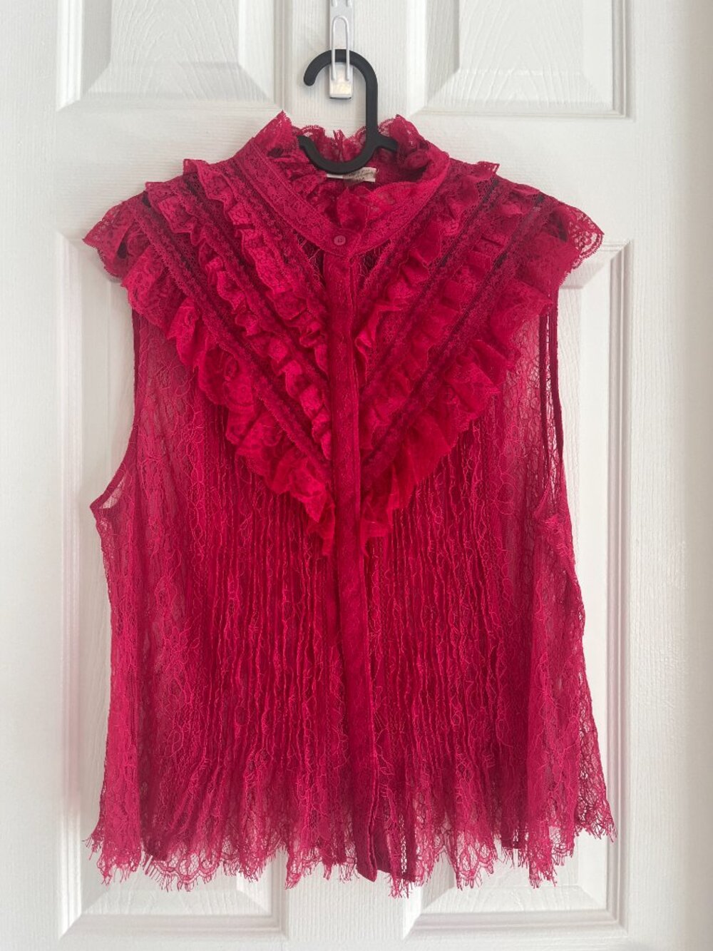 Alice + Olivia Rheba Sleeveless Lace Top XL